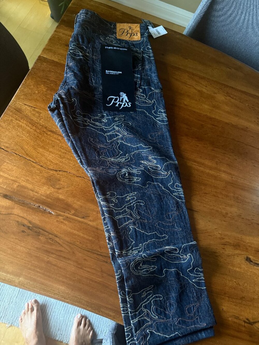 PRPS Swirl Design Black Denim 40x28